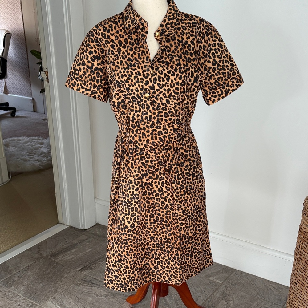 NWT Talbots leopard print cotton dress 6p